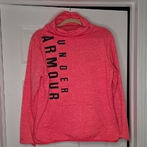 Under Armour Coral Hoodie with Black Lettering